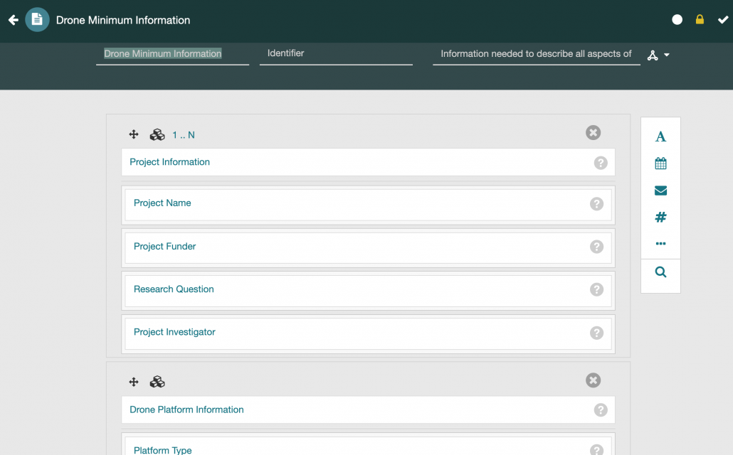 CEDAR template with Drone metadata fields